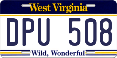 WV license plate DPU508