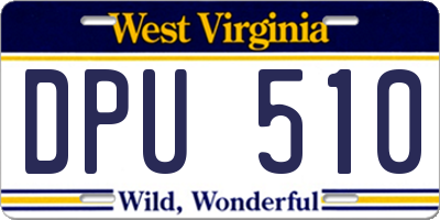 WV license plate DPU510