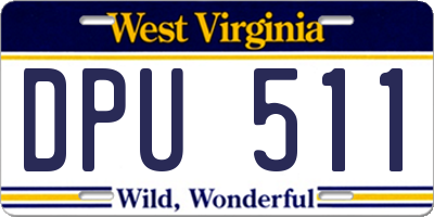 WV license plate DPU511