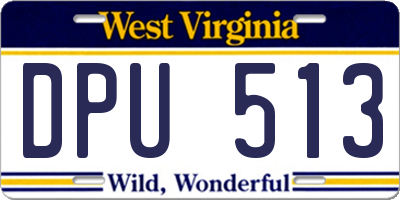 WV license plate DPU513
