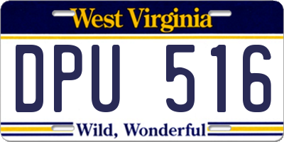 WV license plate DPU516