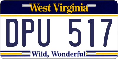 WV license plate DPU517