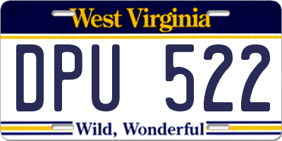 WV license plate DPU522