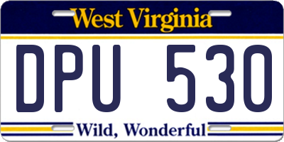 WV license plate DPU530