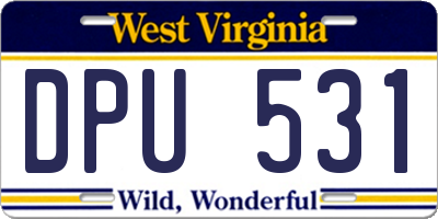 WV license plate DPU531