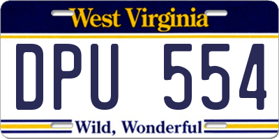 WV license plate DPU554