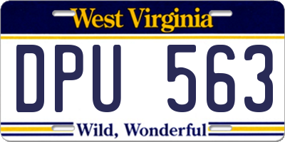 WV license plate DPU563