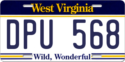 WV license plate DPU568