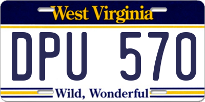 WV license plate DPU570