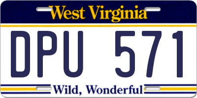 WV license plate DPU571