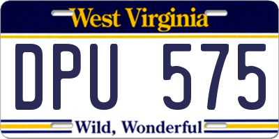 WV license plate DPU575