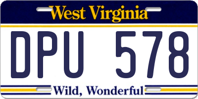 WV license plate DPU578