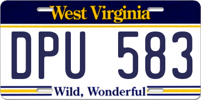 WV license plate DPU583