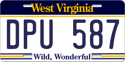 WV license plate DPU587