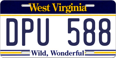 WV license plate DPU588