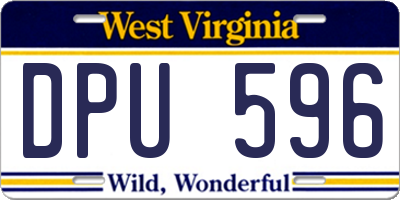WV license plate DPU596