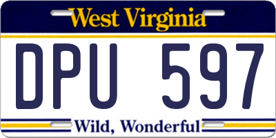 WV license plate DPU597