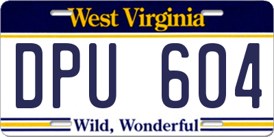 WV license plate DPU604