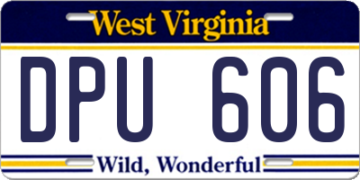 WV license plate DPU606