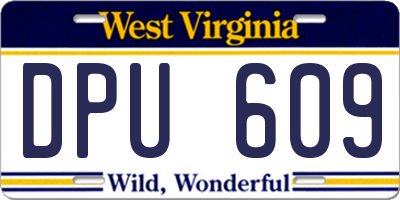 WV license plate DPU609