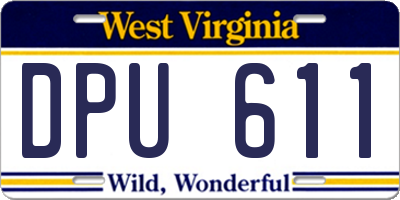 WV license plate DPU611