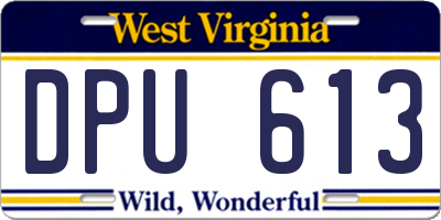 WV license plate DPU613