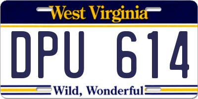 WV license plate DPU614