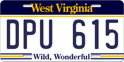 WV license plate DPU615