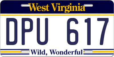 WV license plate DPU617