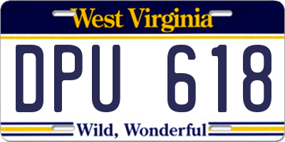 WV license plate DPU618