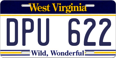 WV license plate DPU622