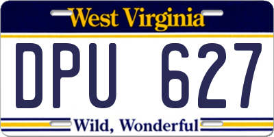 WV license plate DPU627