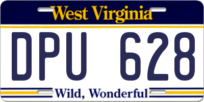 WV license plate DPU628