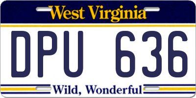 WV license plate DPU636
