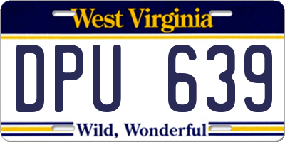 WV license plate DPU639