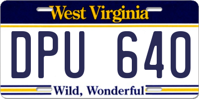 WV license plate DPU640