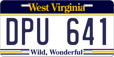 WV license plate DPU641