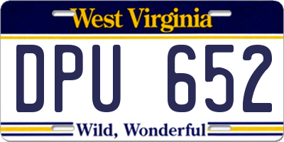 WV license plate DPU652