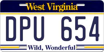WV license plate DPU654