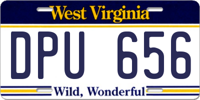 WV license plate DPU656