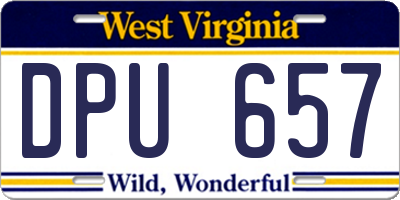WV license plate DPU657