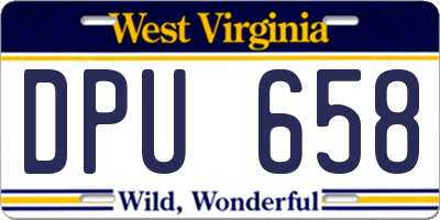 WV license plate DPU658