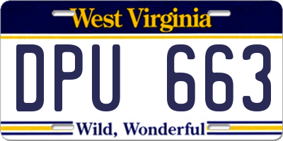 WV license plate DPU663