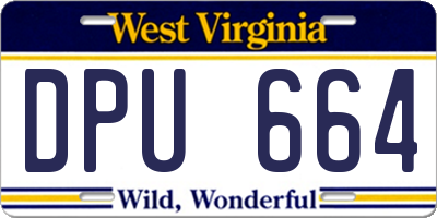WV license plate DPU664