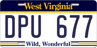 WV license plate DPU677