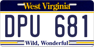 WV license plate DPU681
