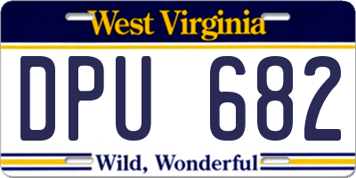 WV license plate DPU682