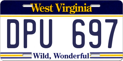 WV license plate DPU697