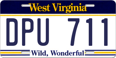 WV license plate DPU711