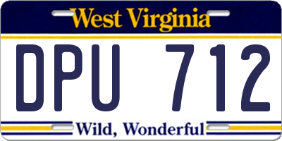 WV license plate DPU712